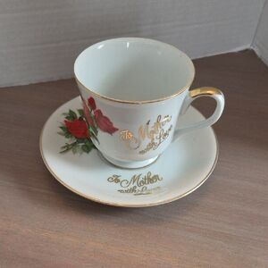vintage Saji Fine China "Mother" teacup and saucer set made in Japan